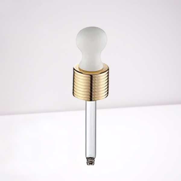 Gold Dropper Cap With White Silicone Bubble