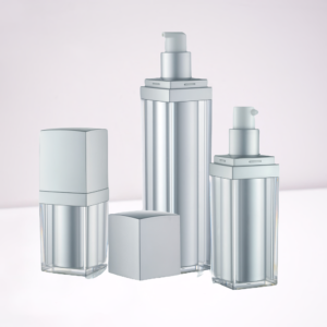 Square Cosmetic Airess Bottle with Pump